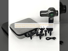 Επαγγελματικό ισχυρό όπλο μασάζ με 99 ταχύτητες και 8 κεφαλές μασάζ LCD Touch Fascia Gun