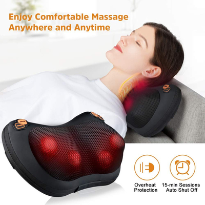 Βαθιά Γυρισμός 3D Shiatsu μαξιλάρι μασάζ με θερμότητα επαναφορτιζόμενο μαξιλάρι μασάζ