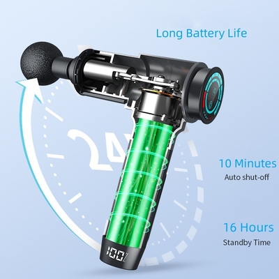 Υπερ-Ελαφρύ 2.2 λίβρες Carbon Fiber Percussion Massager Gun με ρυθμιζόμενο χέρι και οθόνη LCD
